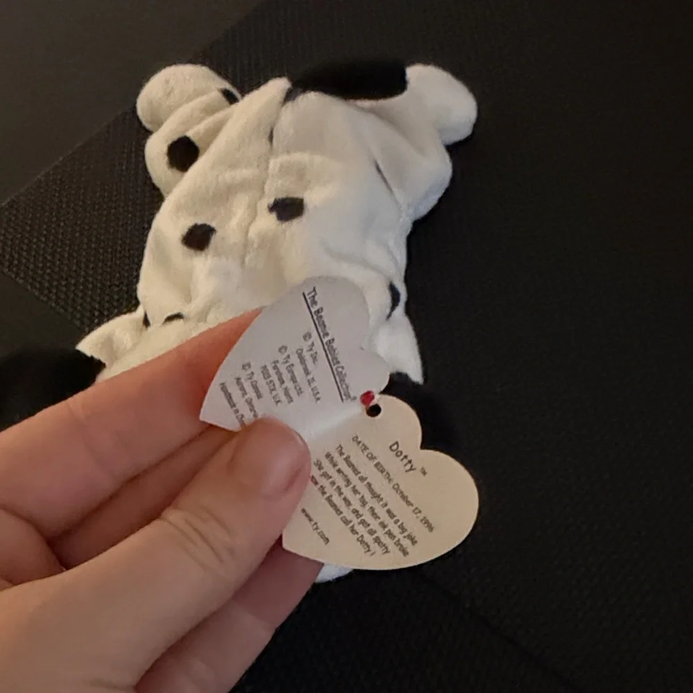 Ty Beanie Baby Dalmatian Plush - Black and White